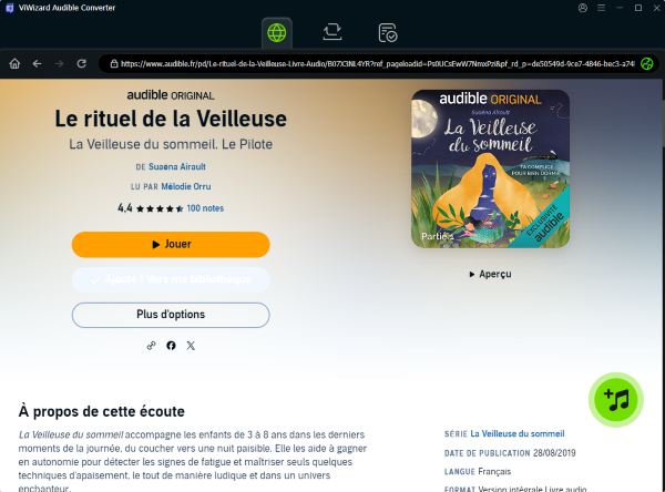 ajouter un titre audible à la liste de conversion