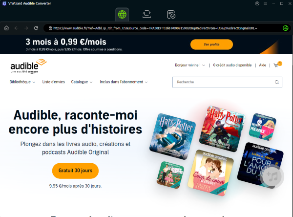 parcourir la bibliothèque audible