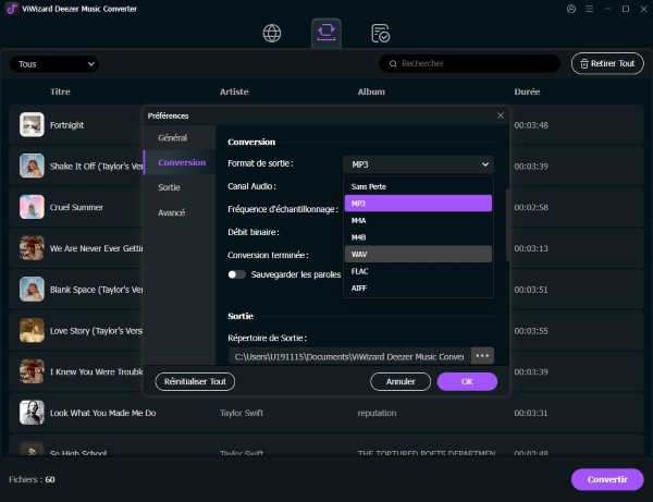configurar le forma audio