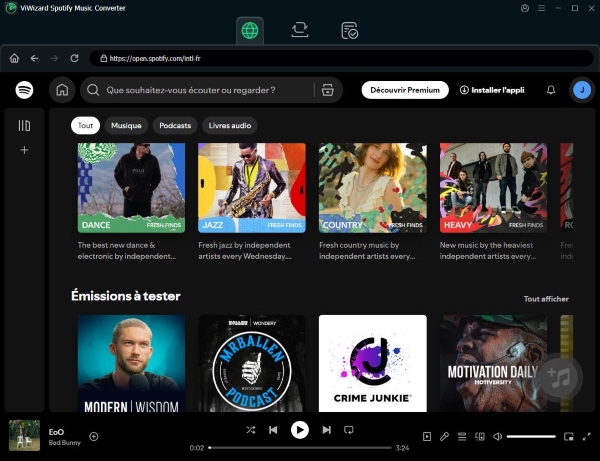 charger de la musique spotify dans viwizard