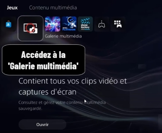 Ouvrez lecteur multimédia sur la PS5