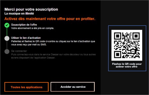 activer Deezer sur orange TV