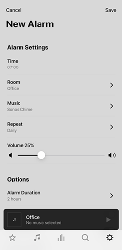 ajouter alarme sur sonos