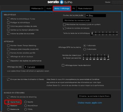 afficher apple music dans rekordbox