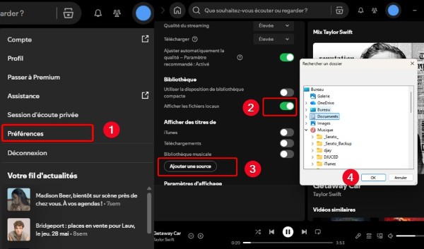 afficher les fichiers locaux