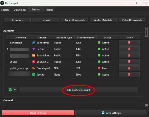 ajouter compte Spotify