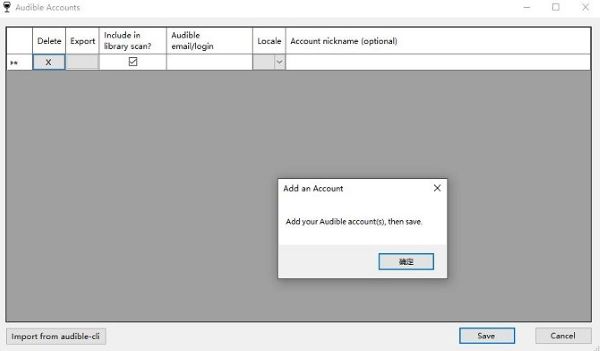 ajouter compte audible