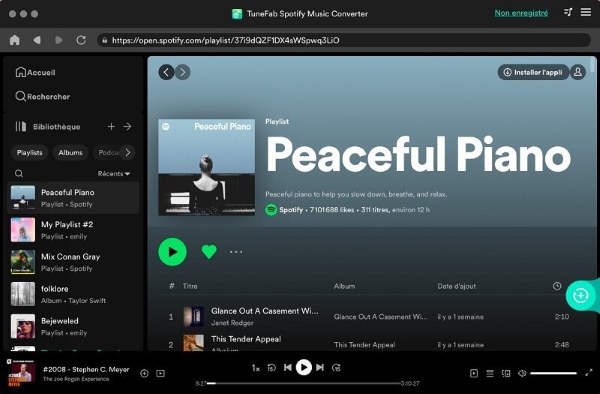 Ajouter de la musique Spotify a TuneFab