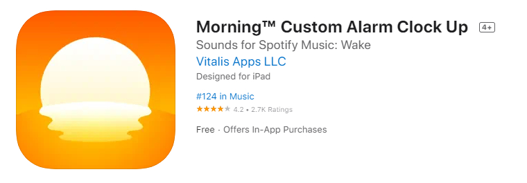 alarm clock pour spotify