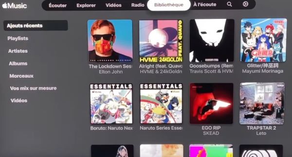 apple music bibliothèque sur ps5