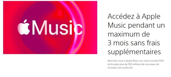 avoir 3 mois d'apple music gratuit sur ps5