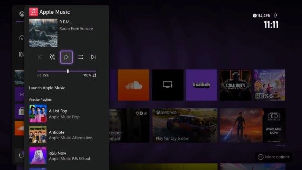 Appel music sur xbox