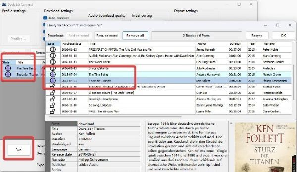 livres audio Audible avec Book Lib Connect