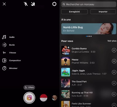 Audio bibliothèque Instagram