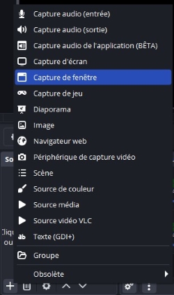 capture de fenêtre sur OBS