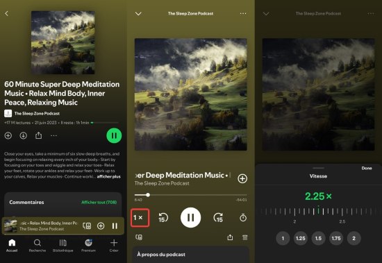 changer la vitesse de lecture de Spotify sur un téléphone