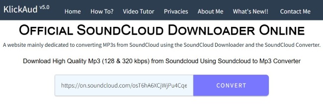 coller le lien soundcloud