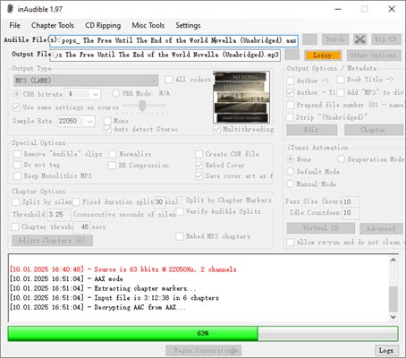 utilisez inAudible pour convertir AAX en MP3
