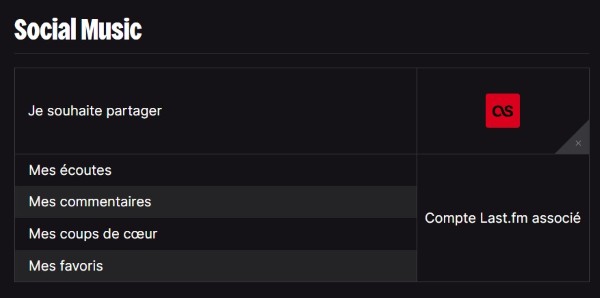 compte last.fm associé