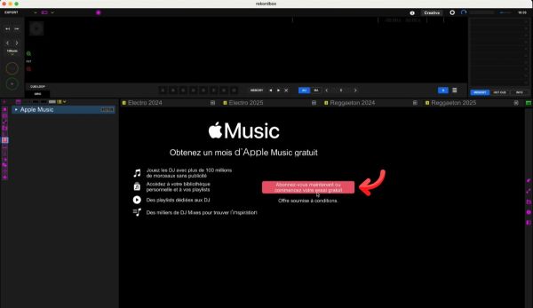 Connectez-vous à Apple Music dans rekordbox
