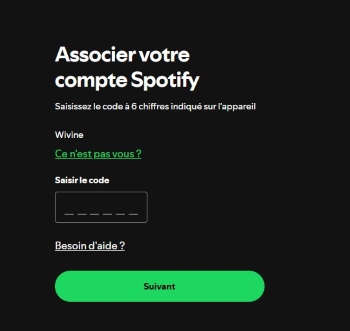 Connexion avec un code pin