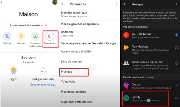 connecter Spotify a google home