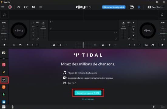 connecter tidal sur djay