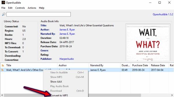 Convertir en MP3 avec OpenAudible