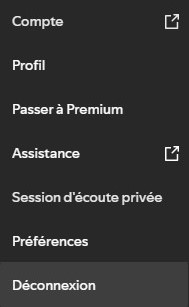 déconnexion spotify