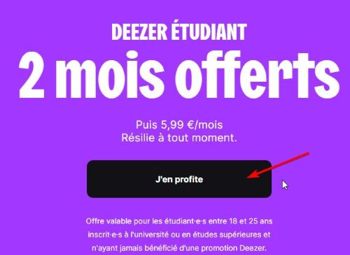 Deezer étudiant 2 mois offerts
