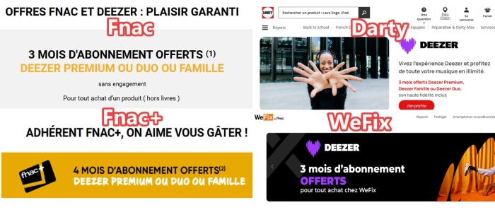 deezer fnac darty offre