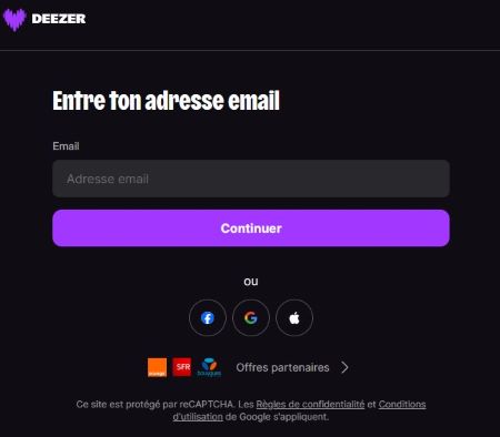 deezer inscription