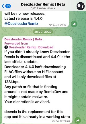 Deezloader remix telegram
