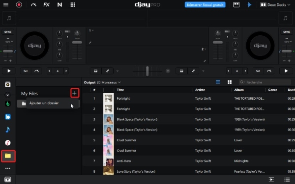 Ajouter de la musique deezer sur djay