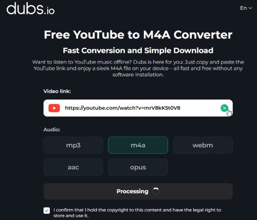 dubs youtube m4a converter