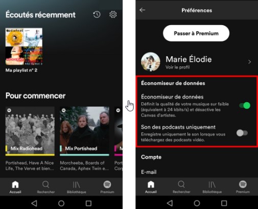 économiseur de données