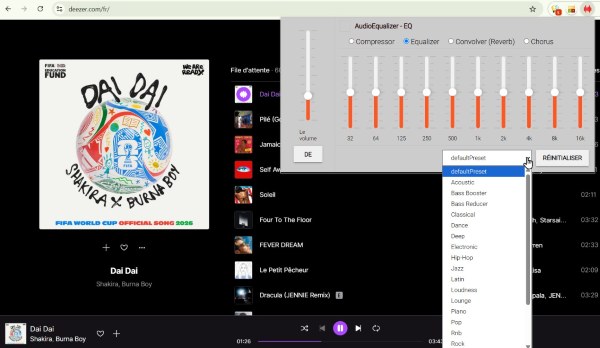 égaliseur de deezer