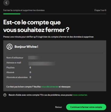 supprimer définitivement Spotify compte