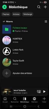 bibliothèque fichiers locaux