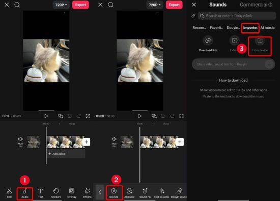 Importer un audio mobile dans Capcut
