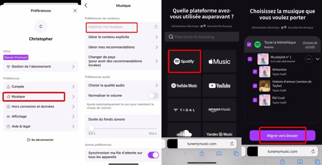 importer ta musique