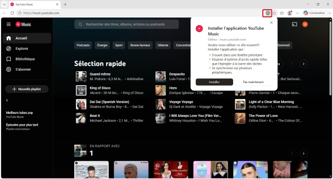 installer l’application youtube music