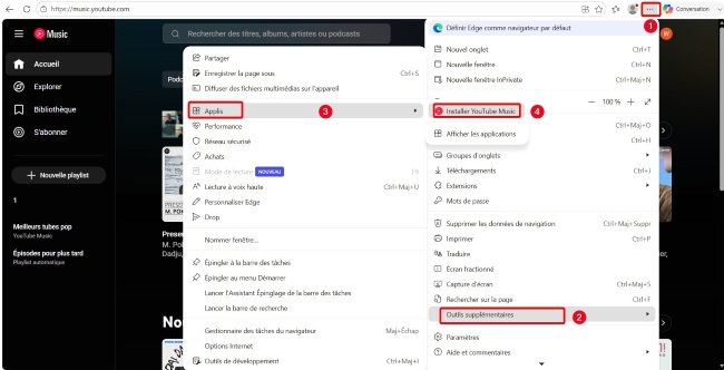 installer youtube music edge