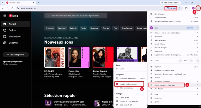 Installer youtube music pc