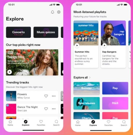 interface deezer