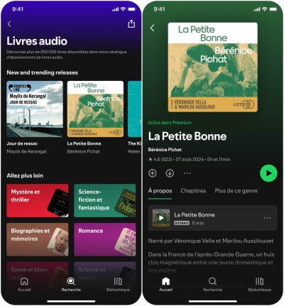 livres audio dans spotify premium