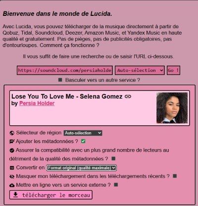 Lucida.to sounddcloud converter