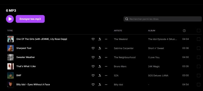 mes mp3 dans Deezer