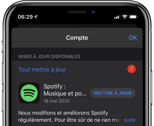mettre à jour spotify