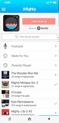 mighty spotify sync now